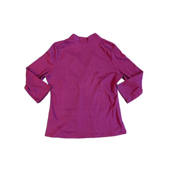 Spirit of the Andes Pima Cotton Narrow V-Neck Tee EUC Fuscia Womens Medium - Picture 3 of 3